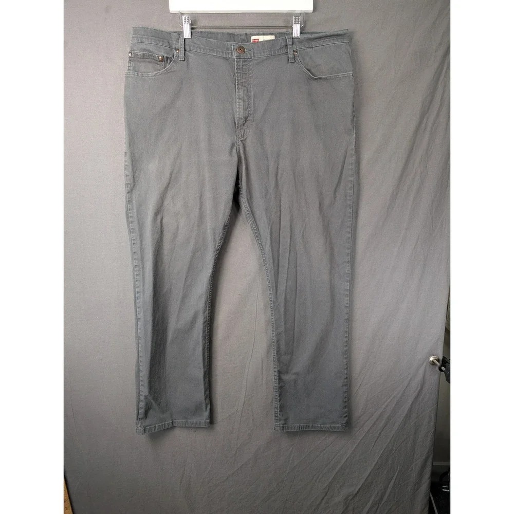 Wrangler Mens Straight Fit Gray Stretch Denim Jeans 42x30 1095WRWGP